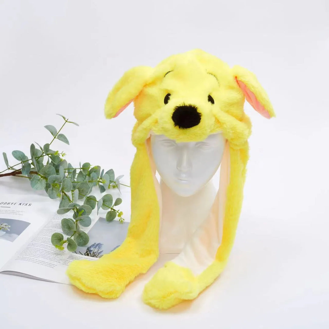 Grappige pluche muts, BunnyBounce Hat, met bewegende konijnenoren, voor elk feest.
