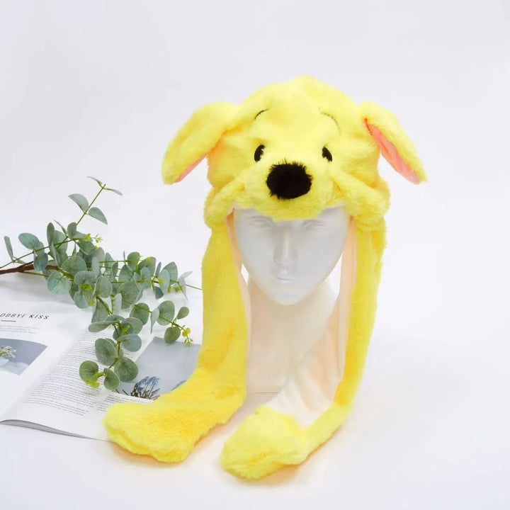 Grappige pluche muts, BunnyBounce Hat, met bewegende konijnenoren, voor elk feest.