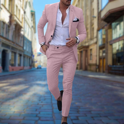 "Donkerblauw slim fit herenpak, ideale keuze voor bruiloft en zakelijk, elegante pasvorm met stijlvolle details."