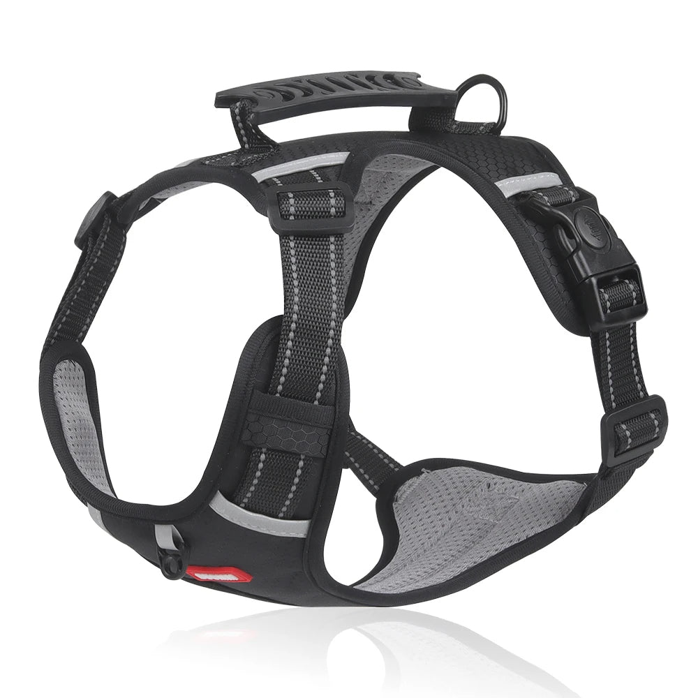 Premium reflecterend anti-trek harnas; biedt comfort en veiligheid voor elke hondenwandeling.