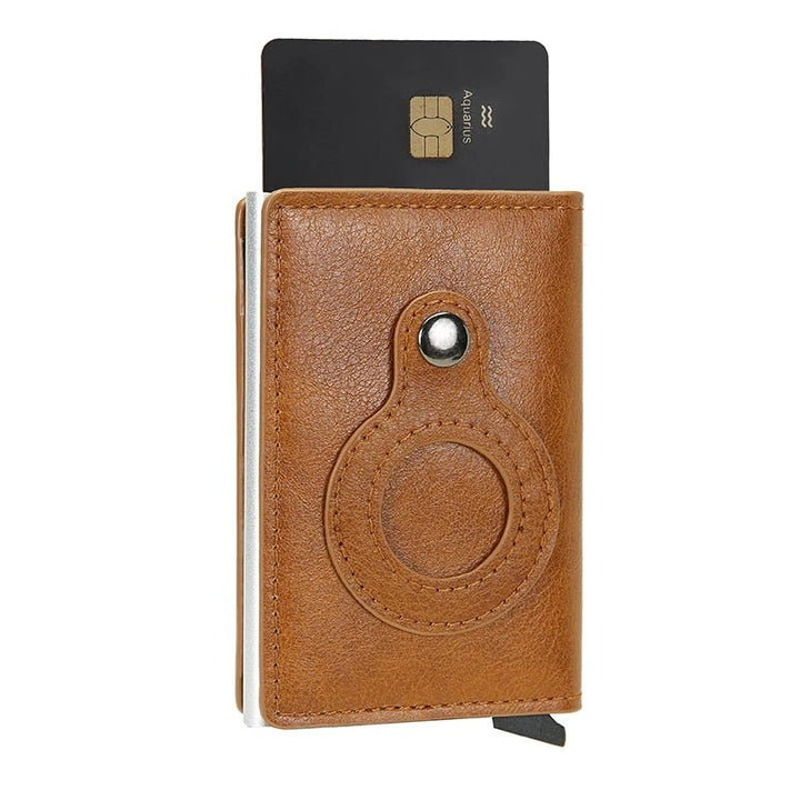 Moderne unisex slimme kaarthouder met AirTag integratie, RFID beveiliging, essentieel voor veilige pasjes.
