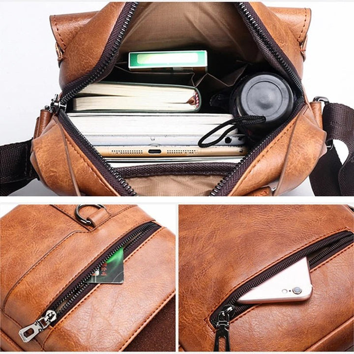 Modieuze heren tas van hoogwaardig PU leer; een stijlvolle accessoire voor mannen.