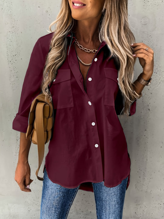 Damesblouse Elora met verfijnde knoopjes. Elegant en veelzijdig voor elke gelegenheid.