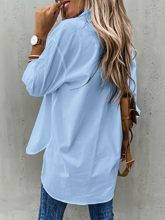 Lente/zomer damesblouse Elora met knoopjes. Frisse witte mode, makkelijk te combineren.