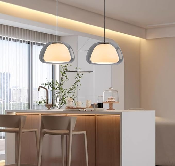 Moderne woonkamer plafondlamp, elegante jelly vorm met transparante glazen kap.