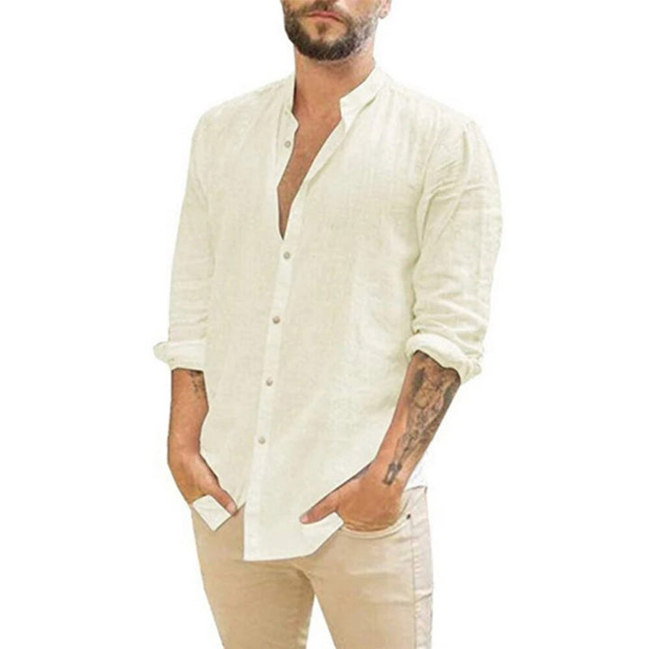 Comfortabel casual heren overhemd, luchtig met lange mouwen, perfect voor de zomerse dagen.