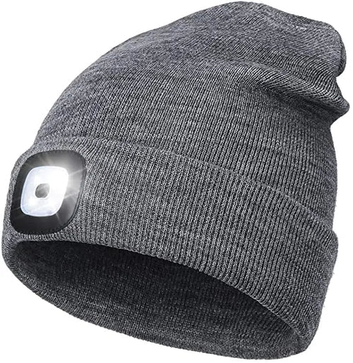 Comfortabele gebreide muts met krachtig LED licht, perfect voor kamperen, vissen en werken in het donker.