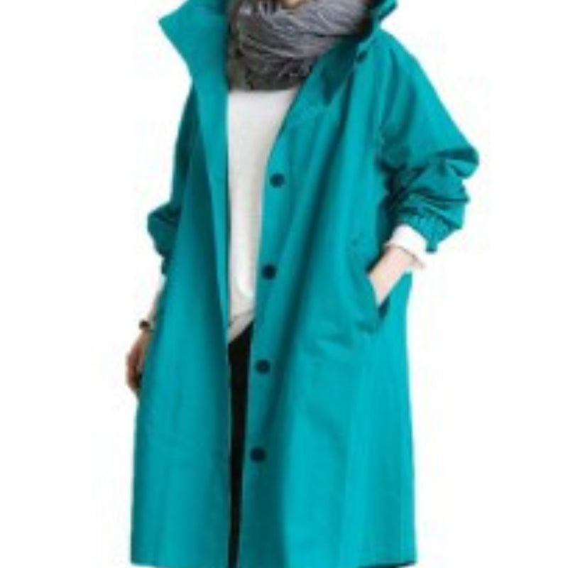 Veelzijdige dames jas: een modieuze wind- en waterdichte trenchcoat, geschikt voor elke outfit.
