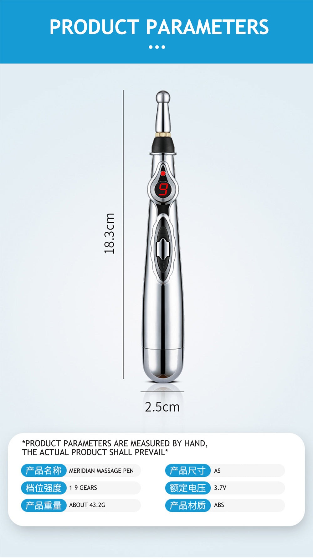 Compacte elektronische therapie pen voor thuisgebruik, vermindert spierpijn.