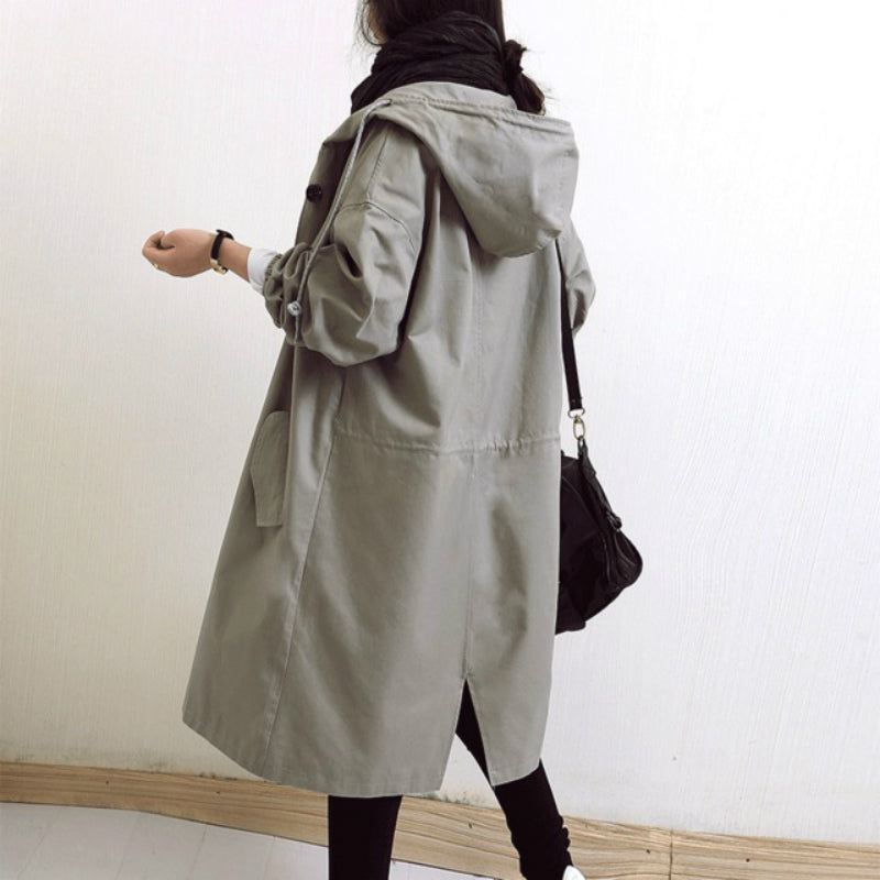 Comfortabele winterjas voor dames; winddichte en waterafstotende trenchcoat.