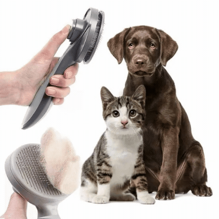 Compacte en effectieve borstel voor dagelijkse vachtverzorging van honden en katten, duurzaam en zelfreinigend.