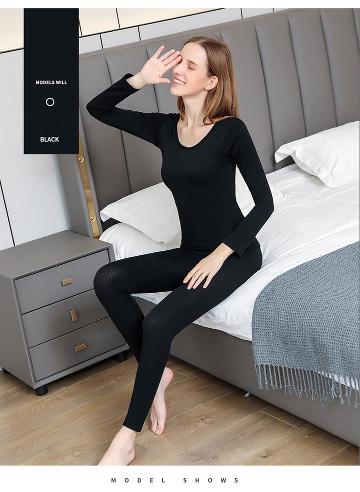 Comfortabele dames thermokleding set voor de winter, houdt je warm en slank.