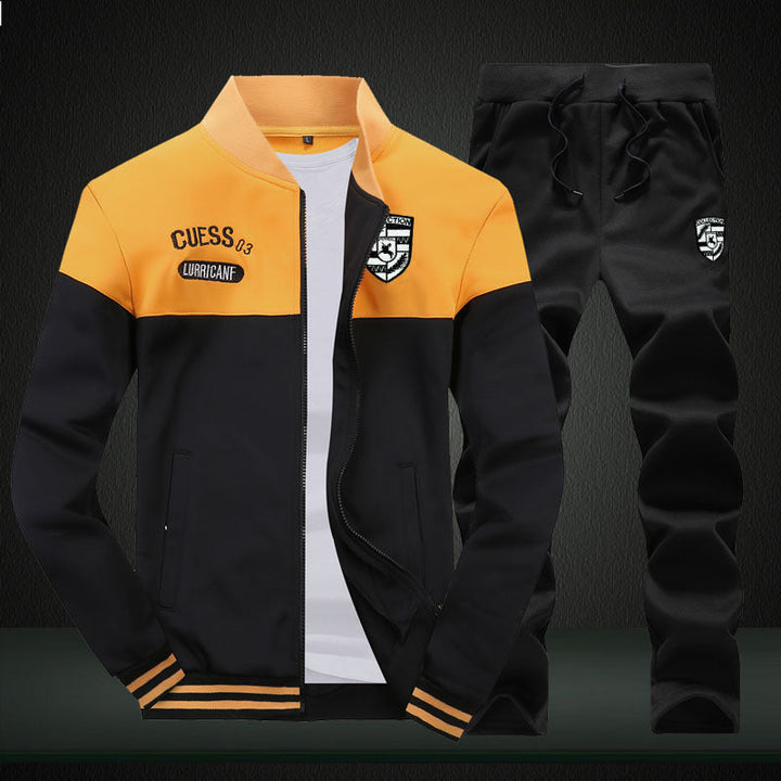 Complete heren trainingspak set met baseball stijl. Comfortabel, sportief en ademend voor vrijetijd in lente/zomer.