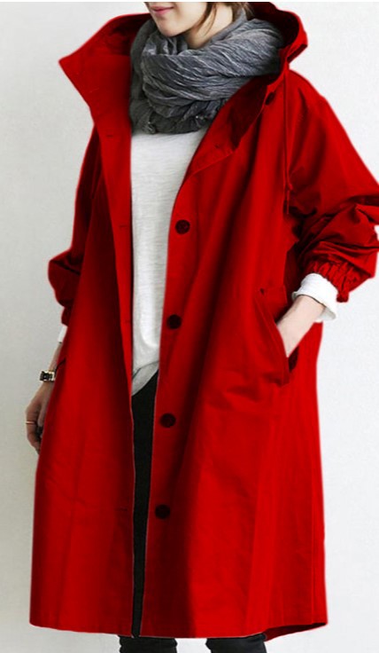 Stijlvolle dames wind- en waterdichte trenchcoat, ideaal voor herfst en winter.