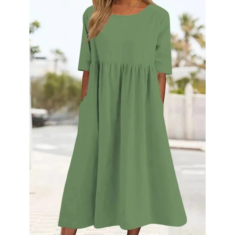 Luchtige lentejurk voor dames, perfect als zomerjurk; elegant, comfortabel en modieus design.