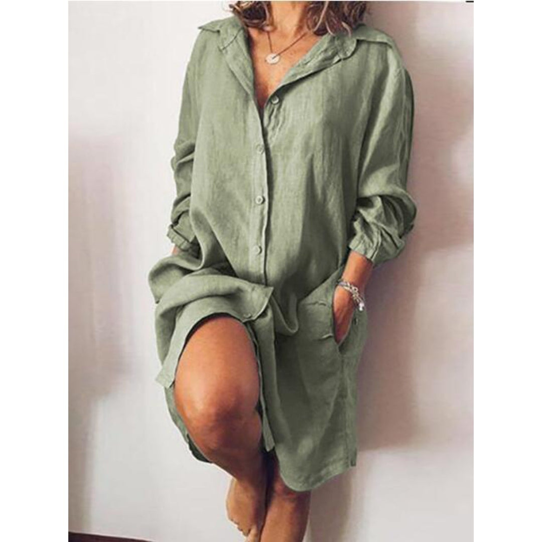 Veelzijdige damesblouse, elegant lang model met een comfortabele pasvorm en mooie valling.