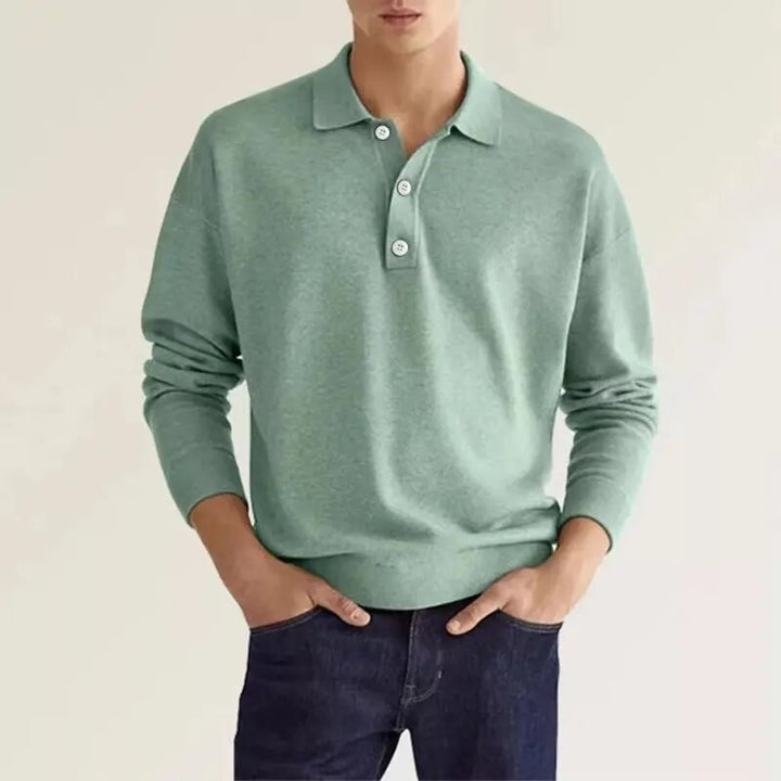 Stijlvol heren poloshirt met lange mouwen, perfect voor elke gelegenheid; van casual tot elegant mode item.