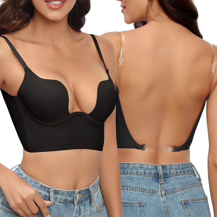 Onzichtbare backless bh voor dames. Creëert een glad silhouet onder jurken of open rug tops. Elegante lingerie.