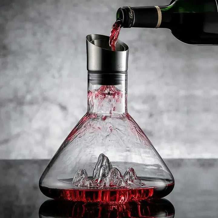 Luxe kristalglas wijnkaraf met ingebouwde aerator, 1500ml decanteerkaraf voor een verrijkte wijnervaring.