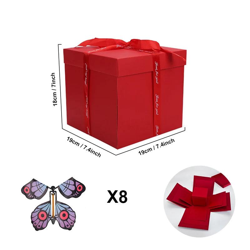 Gepersonaliseerde fotodoos explosiebox, perfect als unieke cadeaubox voor elke gelegenheid.