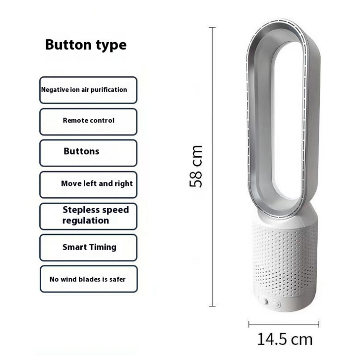 Fluisterstille torenventilator 50.8cm hoog, met afstandsbediening voor comfortabele slaapkamerkoeling.