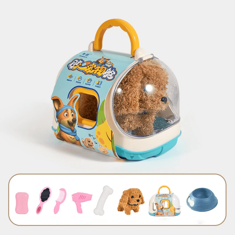 Zachte pluchen speelgoedhond die kan lopen, perfect voor knuffels en interactief speelplezier voor alle kinderen.