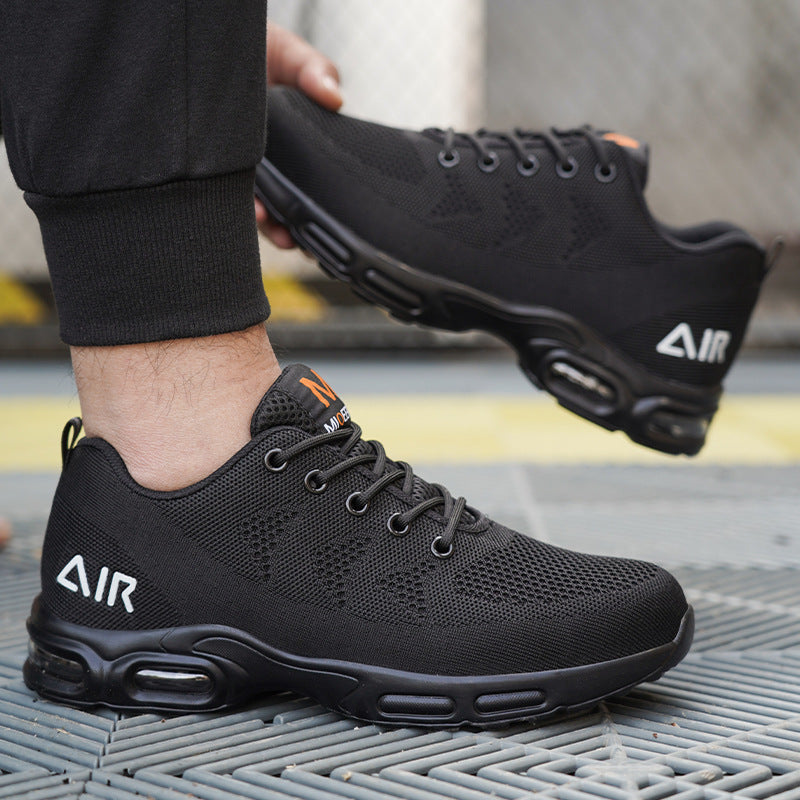Heren werkschoenen met stalen neus voor optimale bescherming op de bouwplaats of in de industrie. Antislipzool.