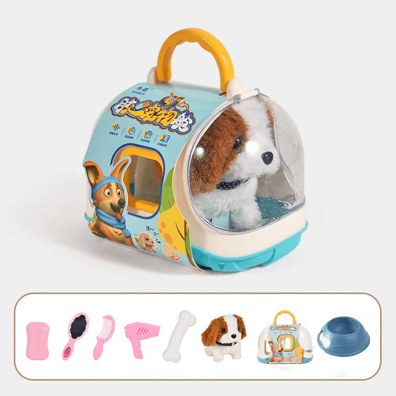 Bewegend pluchen corgi speelgoedhondje voor kinderen, een interactief maatje dat wandelt en speelt.