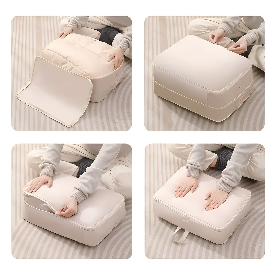 Organiseer je huis met deze compressie opbergtassen; perfect voor seizoenskleding en textiel.