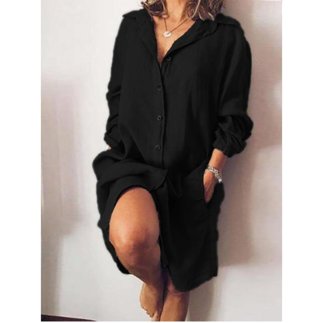 Chique damesblouse met lange mouwen en prachtige valling, ideaal voor een stijlvolle look.
