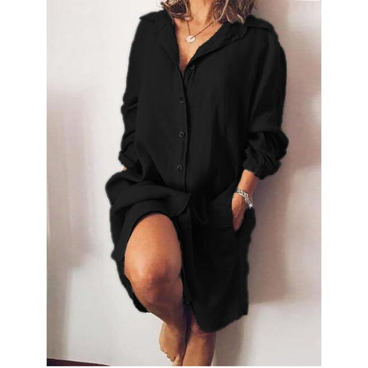 Chique damesblouse met lange mouwen en prachtige valling, ideaal voor een stijlvolle look.