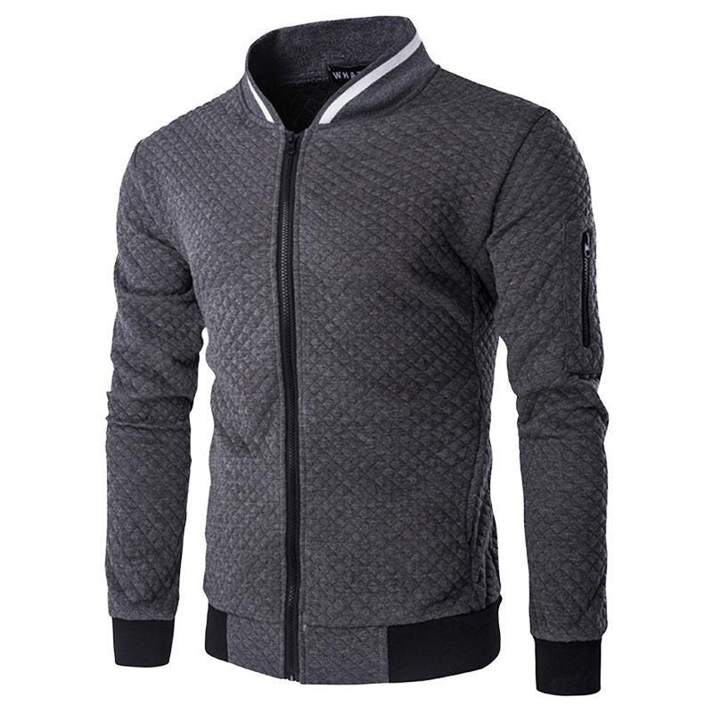 Donkergrijs heren warm vestjack, duurzaam en praktisch voor winterkleding, ideaal voor buiten.