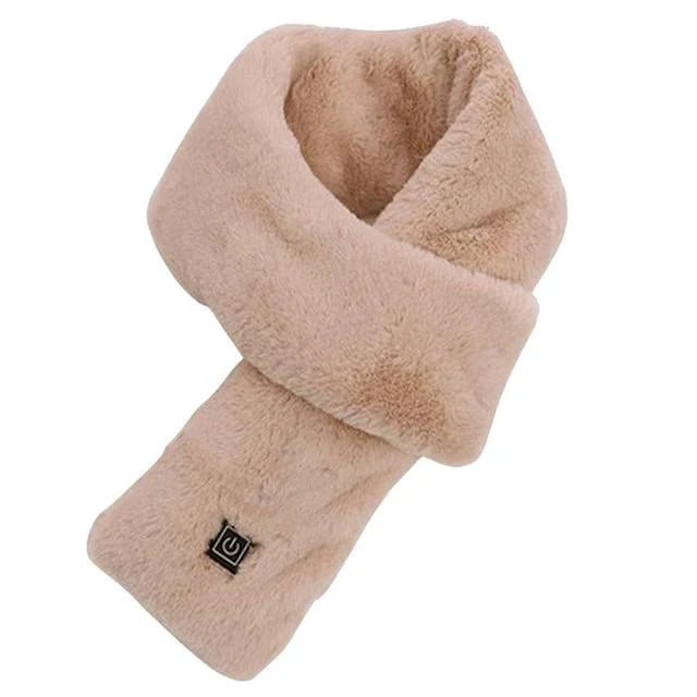 Detail van de zachte fleece textuur van de Merel uniseks verwarmde sjaal voor optimale warmte.