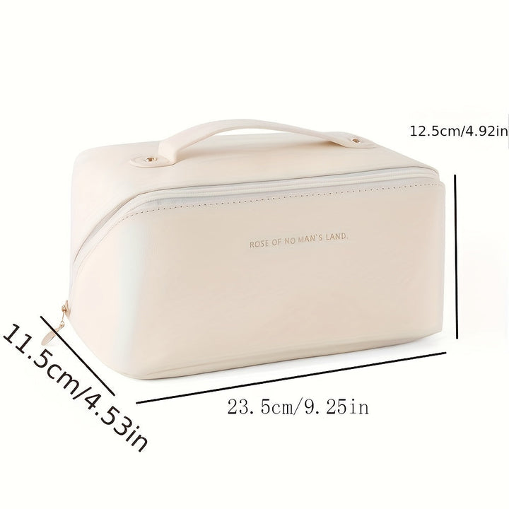 Dames luxe make-up toilettas van PU-leer, ruime reisorganizer met rits, houdt cosmetica geordend.