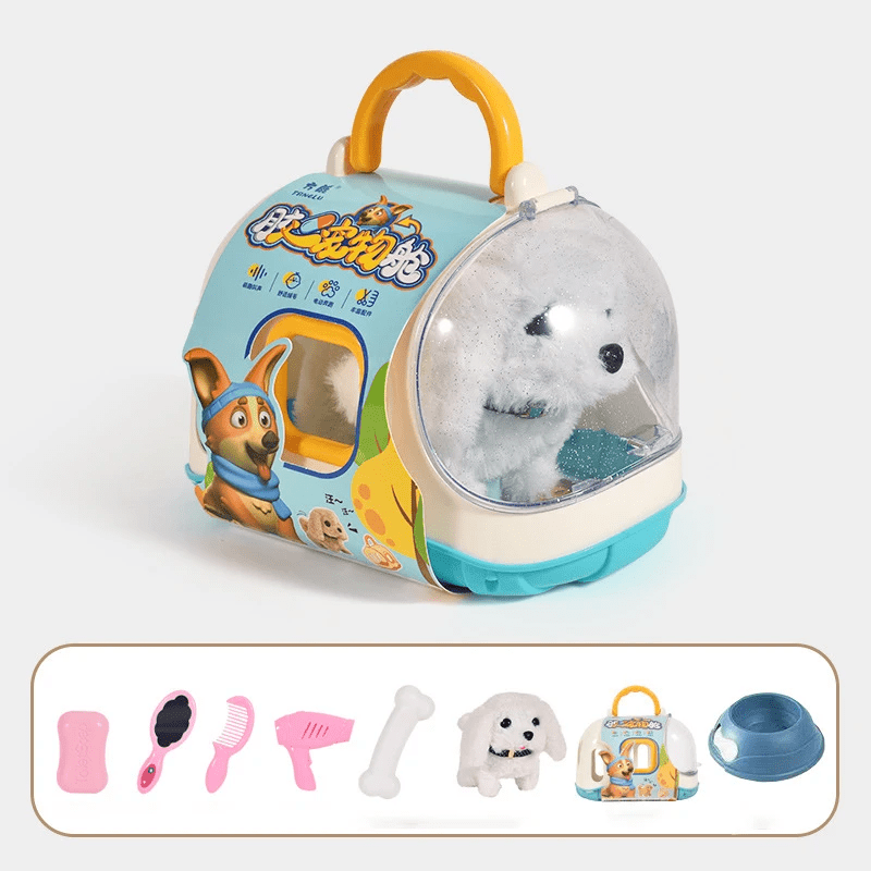 Bewegende pluchen husky speelgoedhond, interactief knuffeldier dat kinderen inspireert tot fantasie en rollenspel.