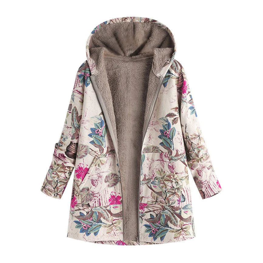 Dames vintage warme jas met zachte fleece voering, ideaal voor winter comfort en stijl. Nieuwe collectie.