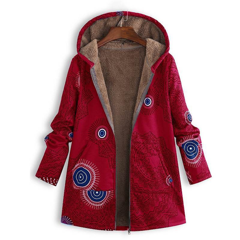 Comfortabele casual lente/herfst tussenjas voor vrouwen, met elegante bloemenprint en handige zakken.