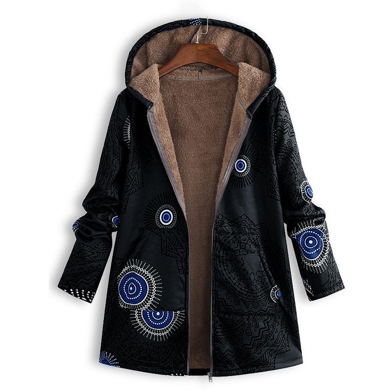 Dames vintage winterjas met zachte fleece voering, modieuze en comfortabele bovenkleding voor vrouwen.