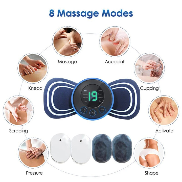 Elektrische nek massager voor pijnverlichting in nek, schouders en rug; met afstandsbediening.