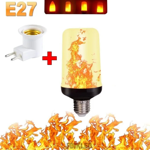 Dynamische LED vlamlamp voor feesten en ontspanning; 4 modi vlamlicht.