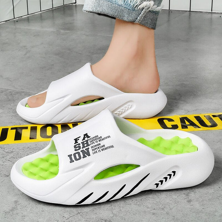 Unisex comfort slippers met dempend voetbed; ideaal voor na het douchen of een dagje strand en spa.