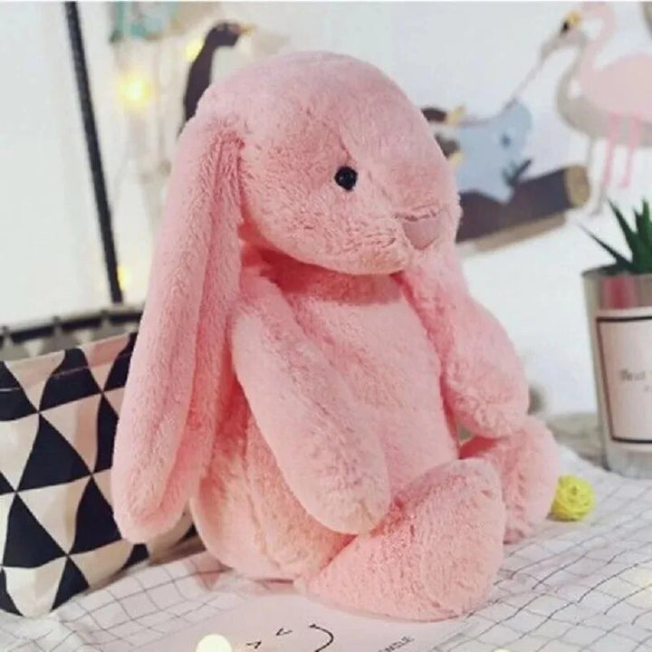 Kinderspeelgoed: een zacht pluche konijn om mee te knuffelen, het perfecte baby knuffeldier voor slaaptijd.