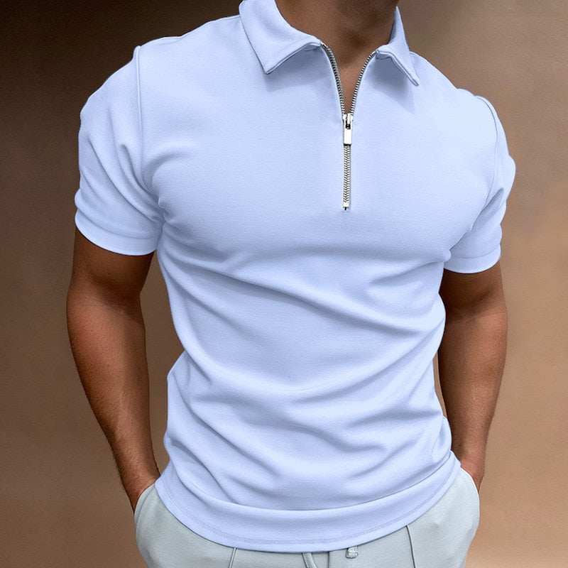 Heren poloshirt met ritssluiting, perfect voor een stijlvolle, casual look. Comfortabel en modern.