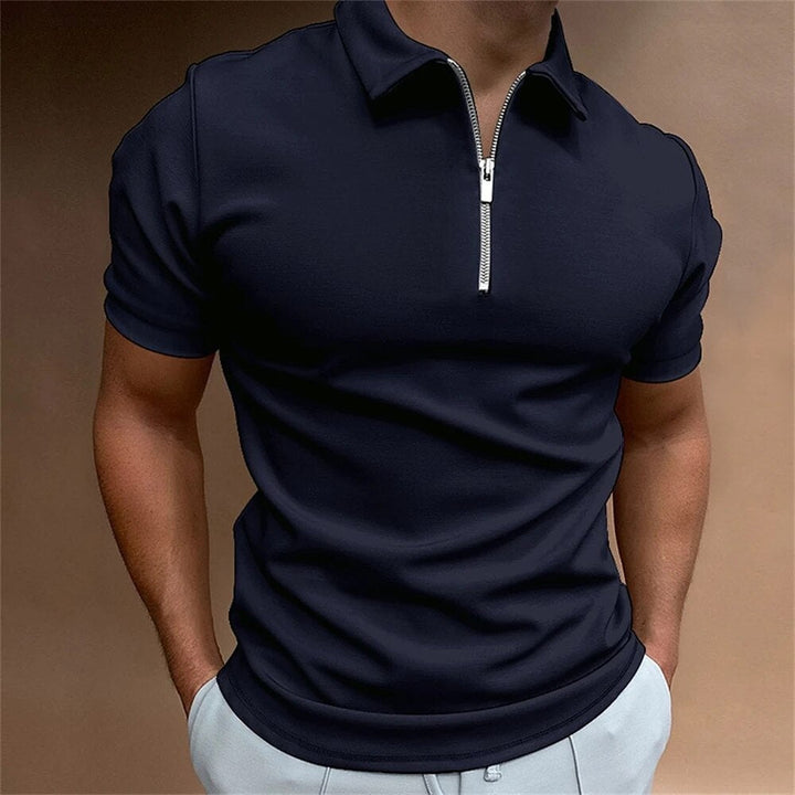 Chic heren poloshirt met ritssluiting voor een verfijnde casual stijl. Geschikt voor werk of vrije tijd.