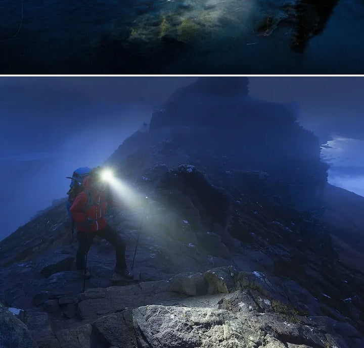Robuuste LED hoofdlamp perfect voor kamperen en outdoor activiteiten, biedt heldere led verlichting.