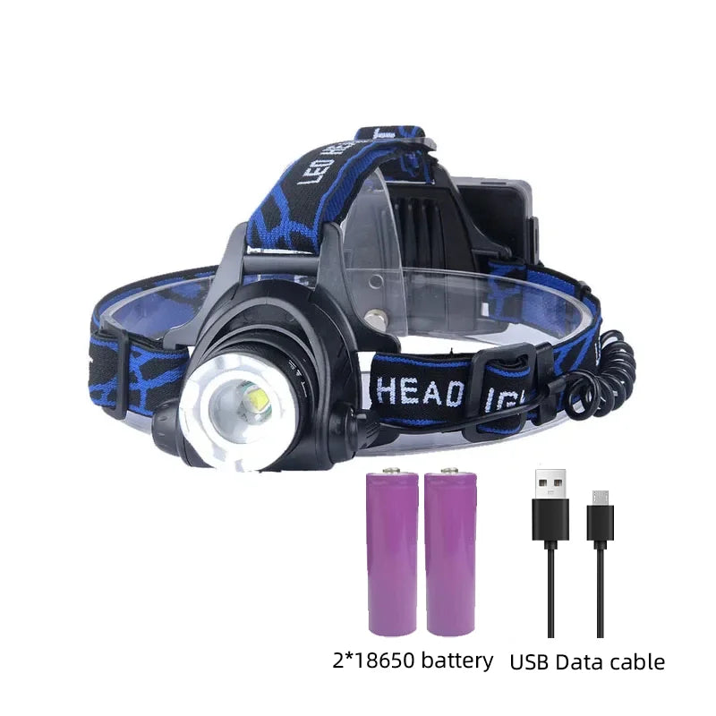 Veelzijdige LED hoofdlamp voor outdoor, vissen, klussen; waterdicht, duurzaam & krachtig led licht.