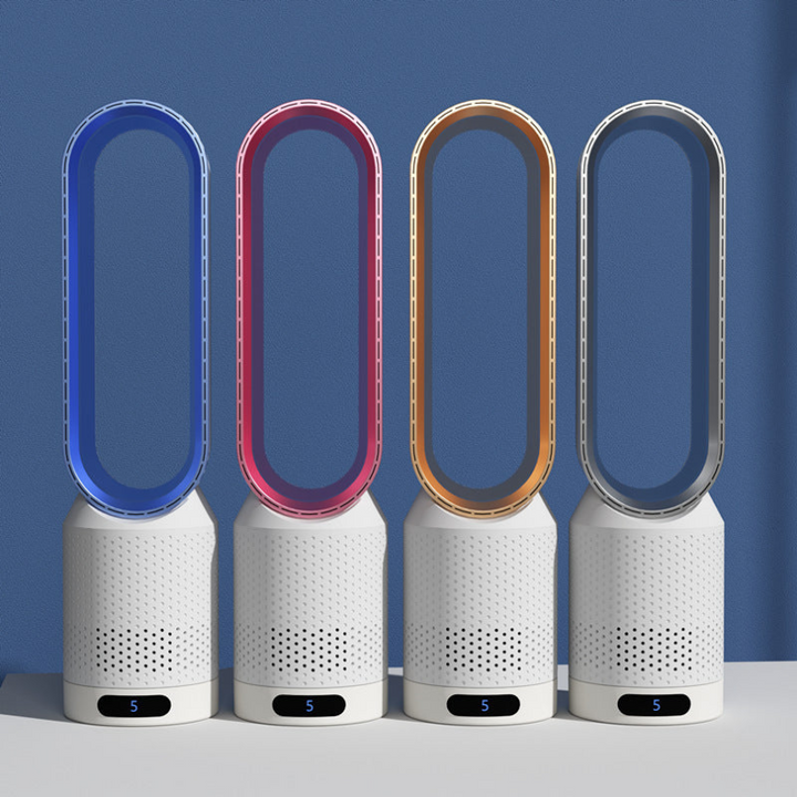 Compacte 3-in-1 torenventilator voor ultiem thuiscomfort: verkoelt, ventileert en zuivert de binnenlucht.