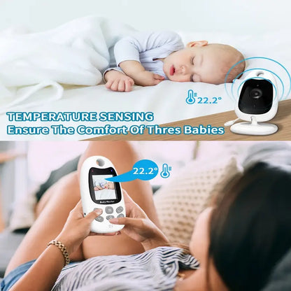 "Draadloze babyfoon met hoge resolutie, nachtzicht, tweewegcommunicatie en compact design voor veilige babybewaking."