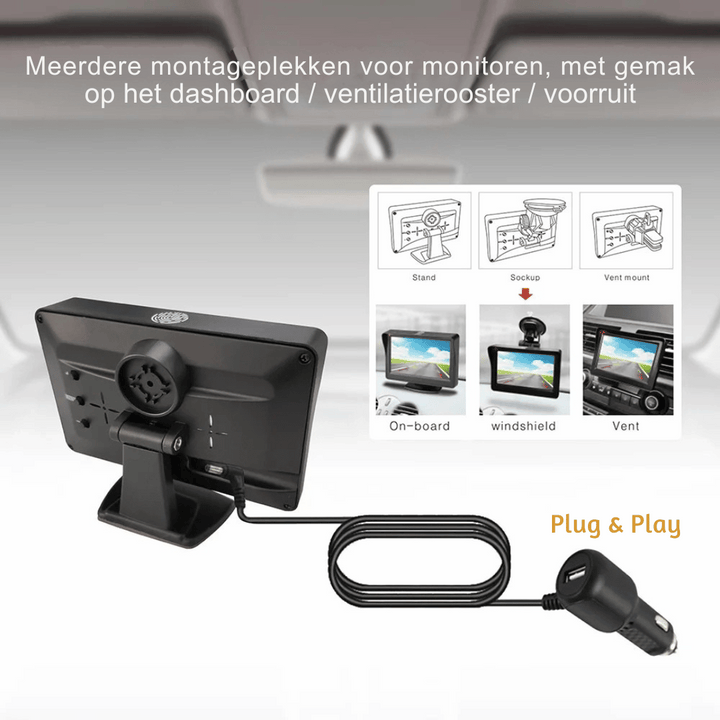 Moderne zonne-energie achteruitrijcamera, draadloos auto-accessoire met HD-beeld voor zorgeloos parkeren en rijden.