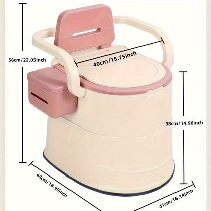 Draagbaar urinaal voor volwassenen, geurresistent en ergonomisch, ideaal voor ouderen en zwangere vrouwen onderweg.